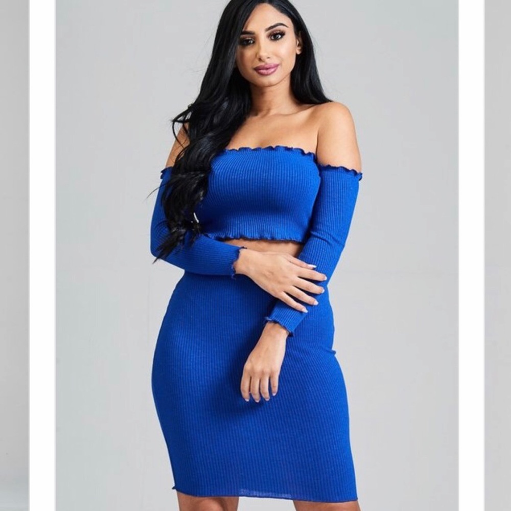 Off the Shoulder 2 Piece Skirt Set​